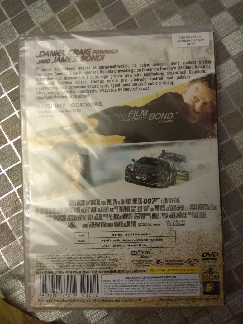 007 Quantum of solace  James Bond Dvd NOWA folia Daniel Craig