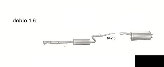 Глушник резонатор  Fiat doblo scudo jumper ducato jumpy expret punto