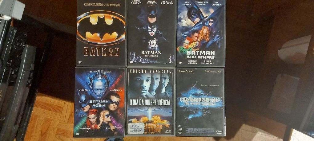 Batman 1,2,3 e 4 e o dia da independência e Frankenstein dvd.