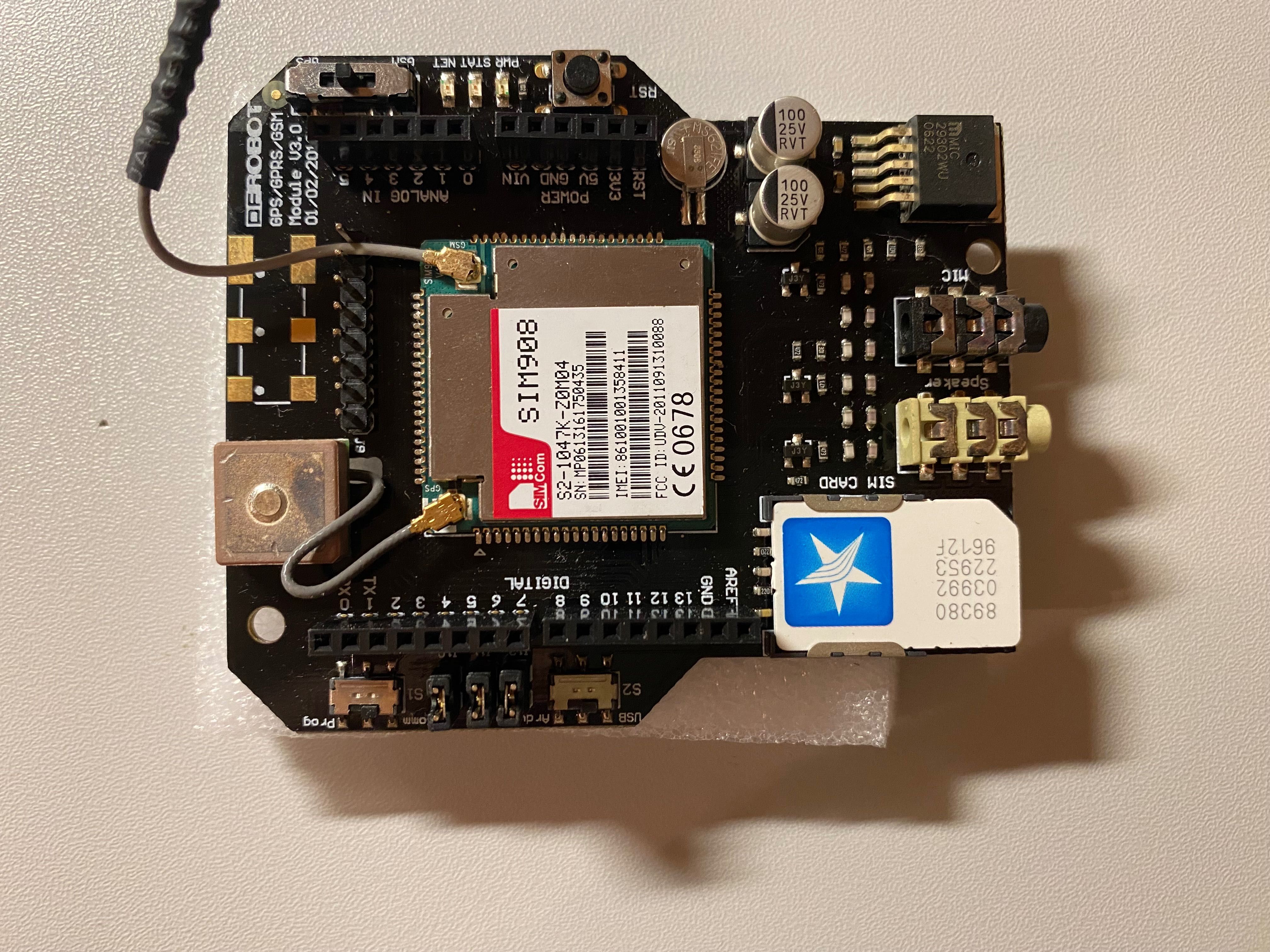 Плата DFRobot GPS/GPRS/GSM Module V3 з SIM908 для Arduino/Raspberry Pi