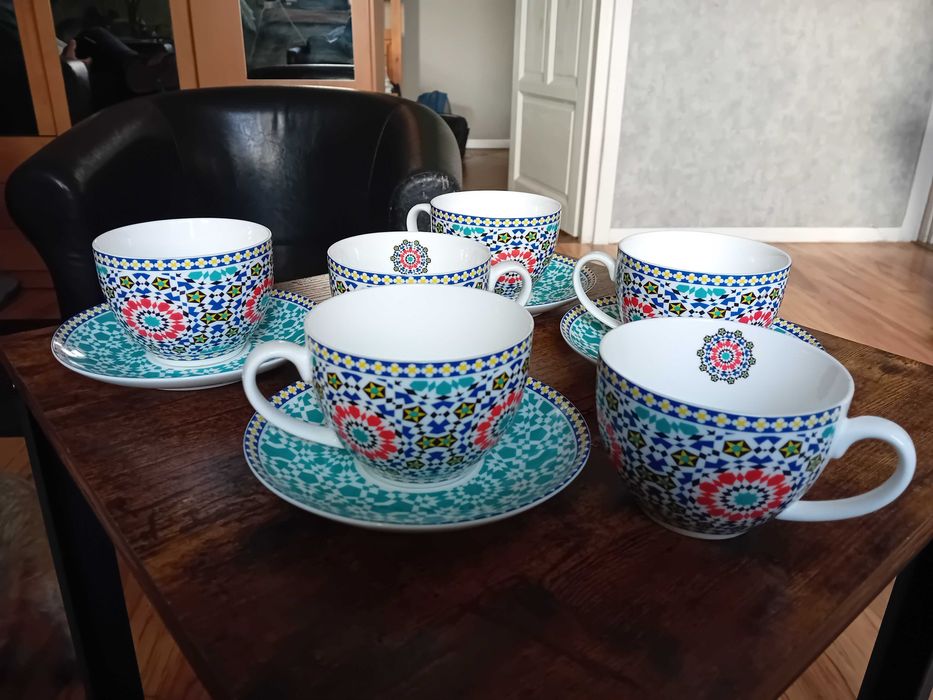 Zestaw porcelana filiżanki z Maroko Piękne!