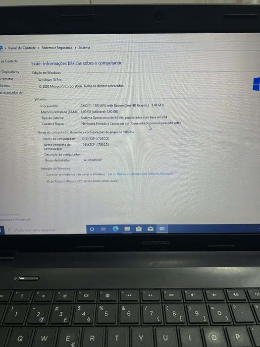 Vendo computador portátil compac com carregador