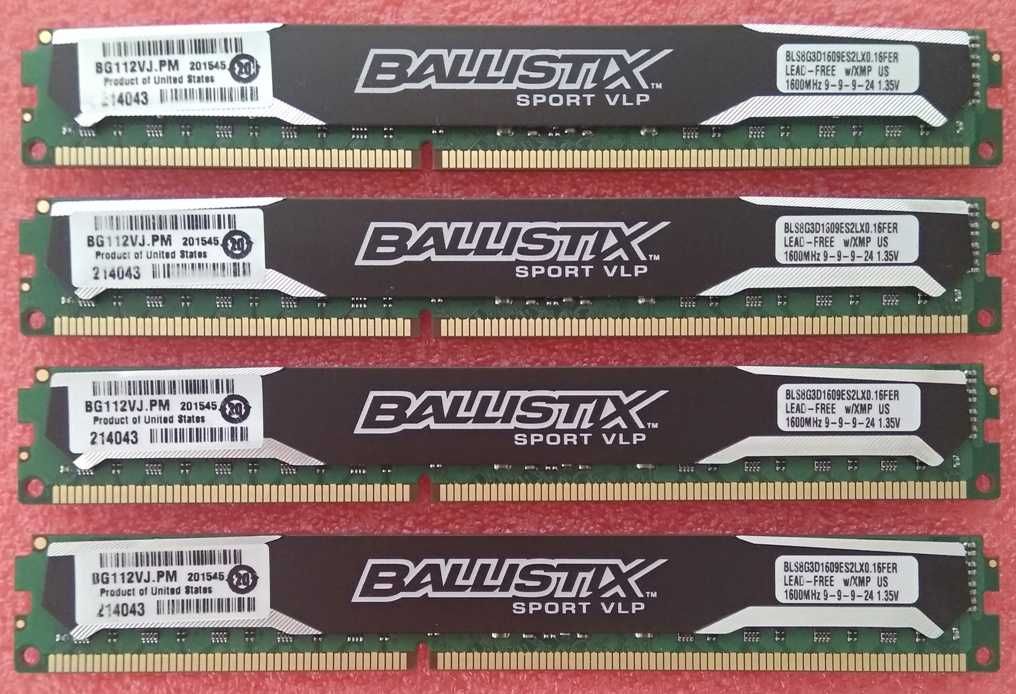 DDR3 8+8+8+8Gb 1600MHz CL9 Crucial -DDR3L 32Gb- product of USA (12OOO)