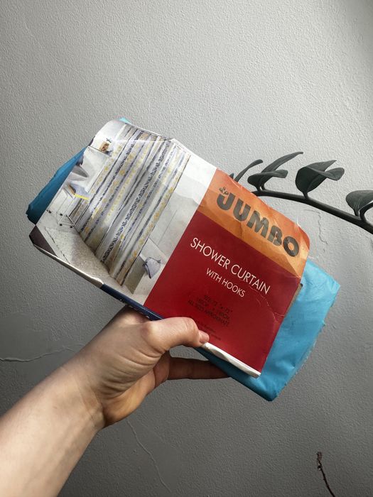 Vintage prl kurtyna zasłona prysznicowa plastikowa niebieska błękitna