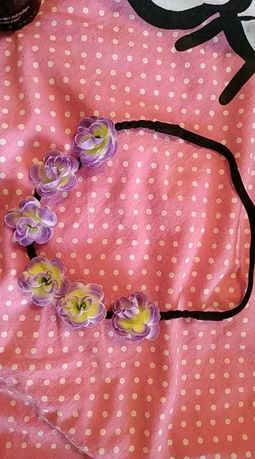 Opaska kwiaty fioletowe kawaii anime harajuku lolita pastel goth