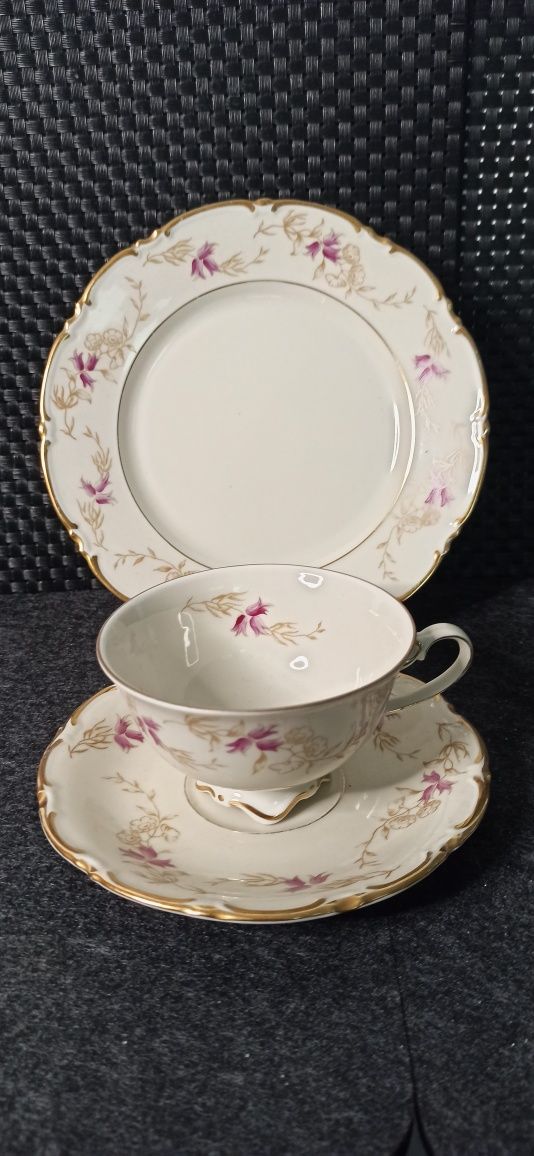 Porcelana Letin TRIO wzór kwiatowy