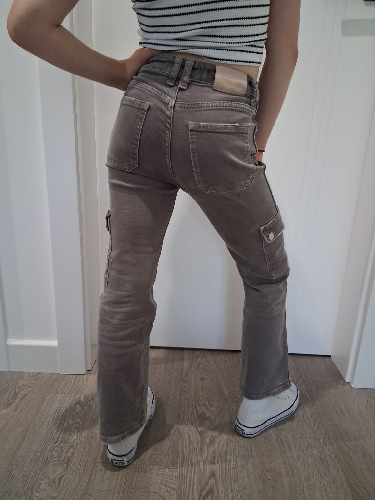 Zara szare spodnie jeansowe dziewczęce r. 134