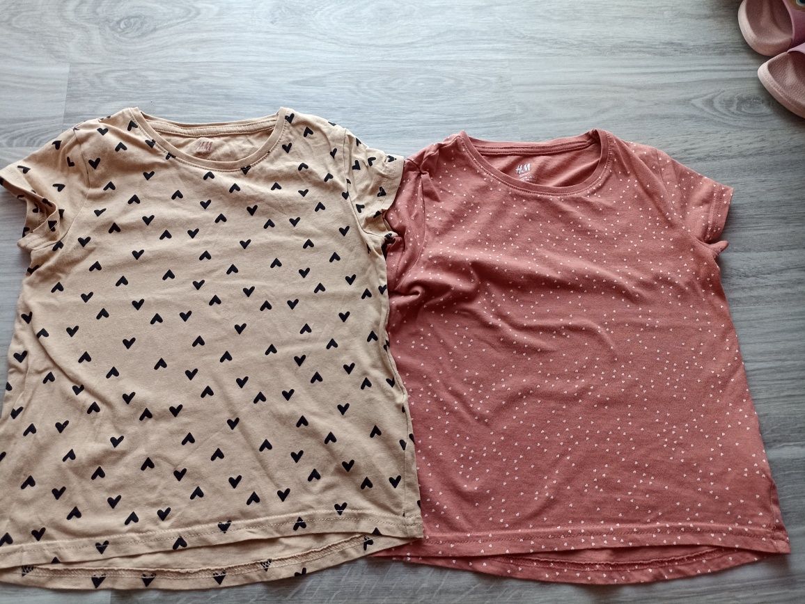 2 T-shirty na krótki rękaw, H&M, 110/116
