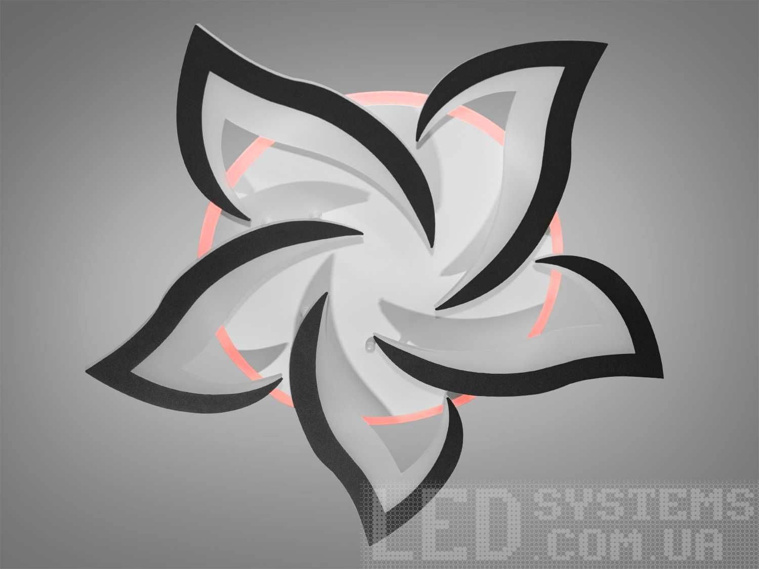 LED-люстра у спальню з пультом, чорна або біла, 75W на 11м2 8146/5BK