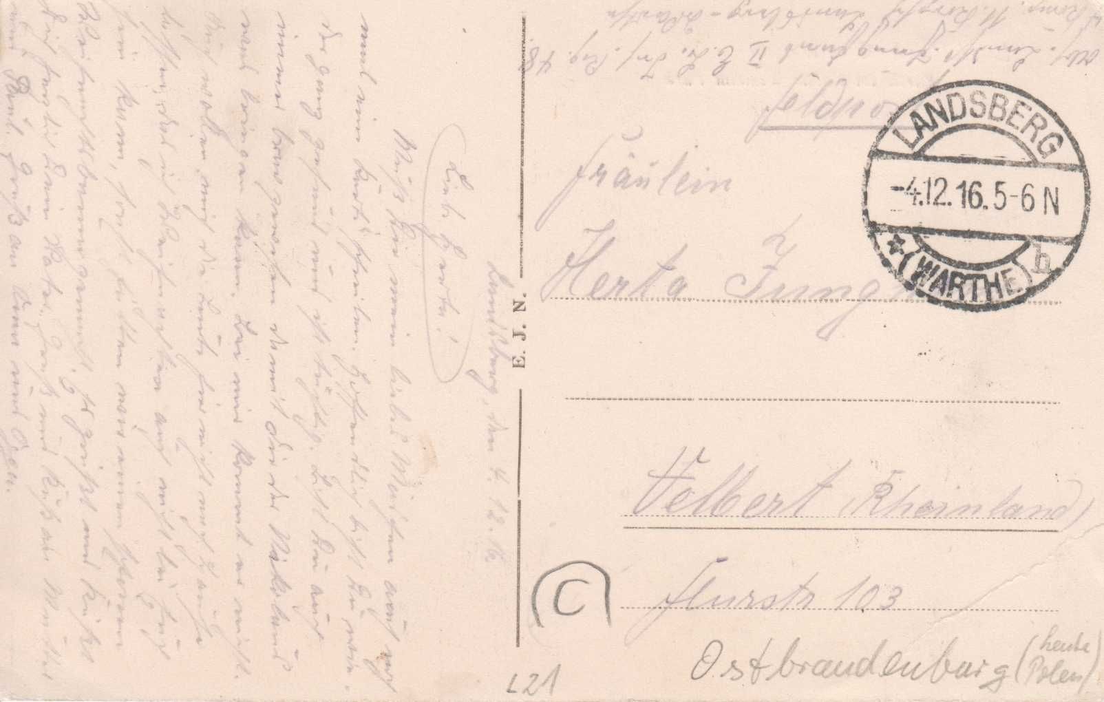 Lansdberg a.W. Park Miejski - nadana 4.12.1916 r.