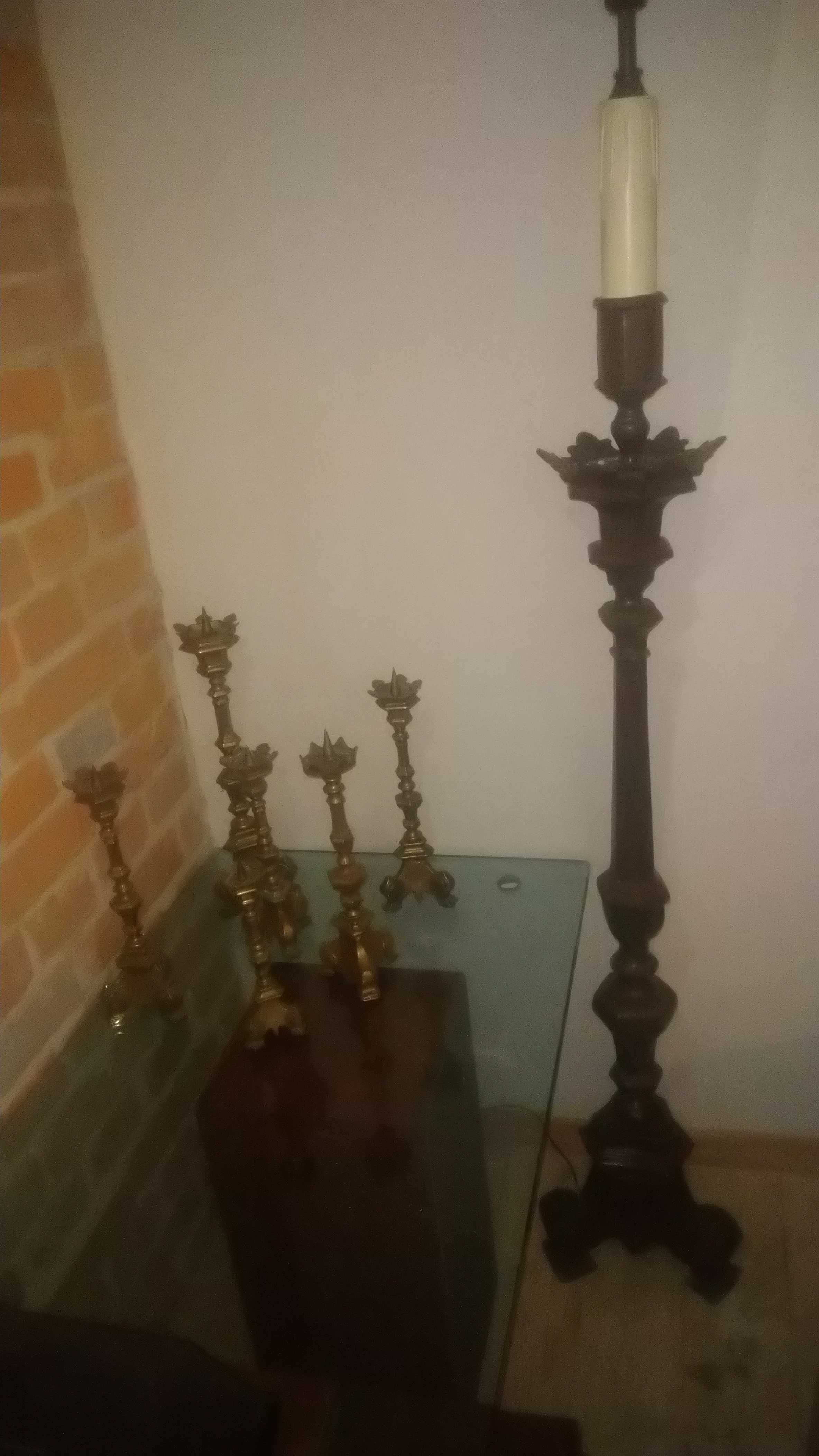 Zestaw świeczników mosiężnych