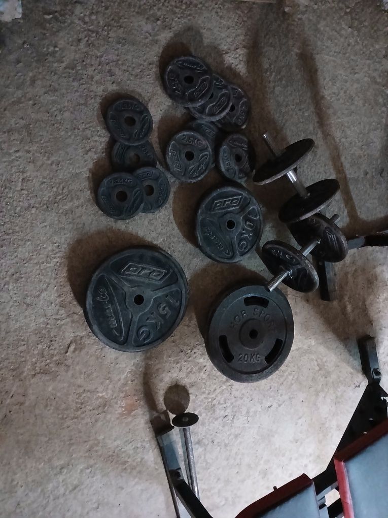 Sprzęt na siłownię +130kg obciążenia