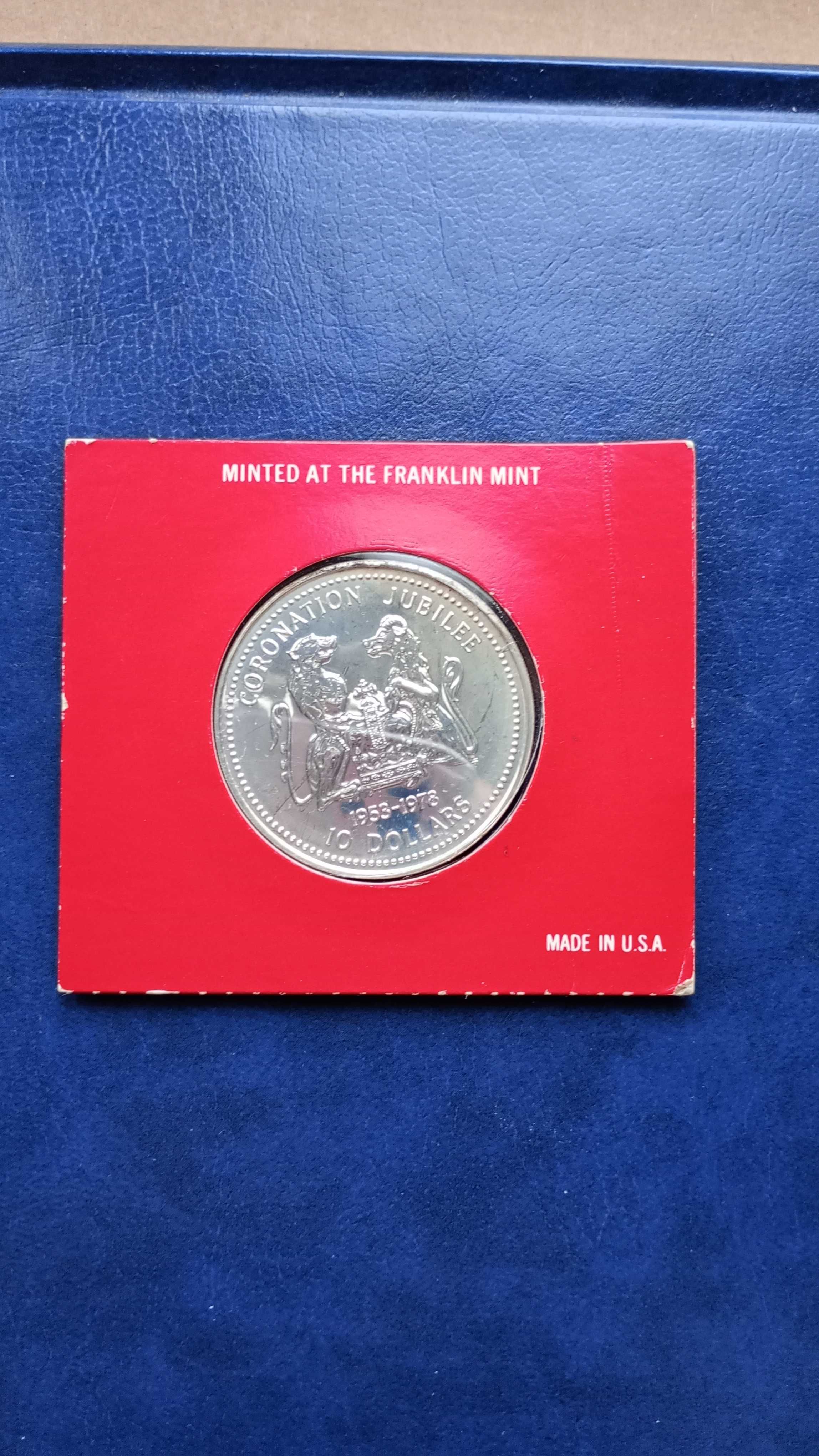 Stare monety 10 dolar 1978 Wyspy Cooka mennicza Srebro