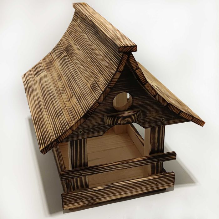 Duży karmnik drewniany dla ptaków budka dla ptaków opalany