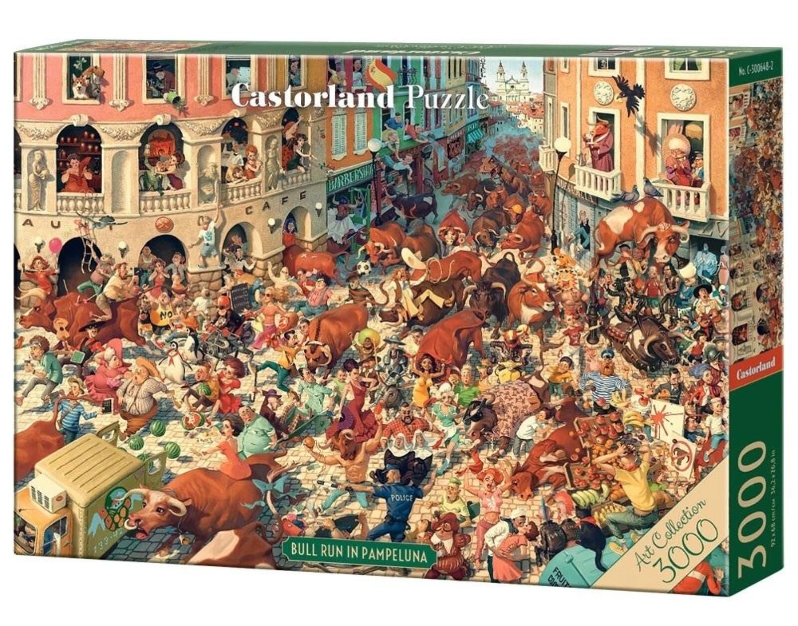 Puzzle 3000 Bull Run in Pampeluna pudełko,270x387 mm