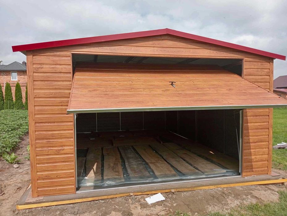 Garaż blaszany drewnopodobny 4x5 Garaż PREMIUM blaszak od PRODUCENTA