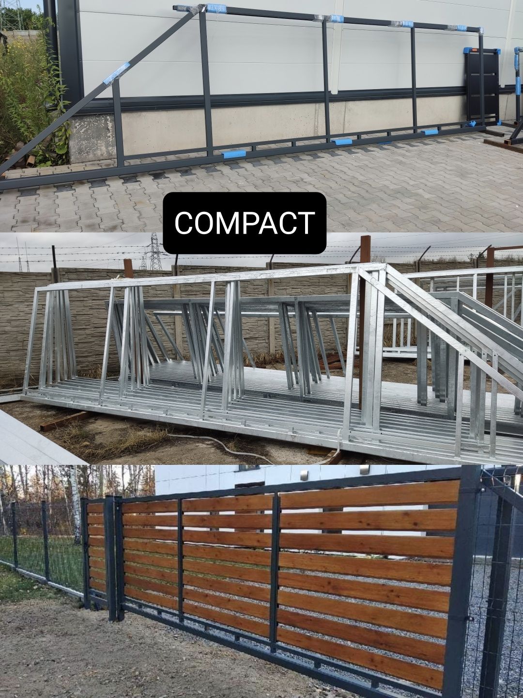 Brama przesuwna panelowa 5mx1,42m, ocynk ogniowy+RAL, dostawa PL