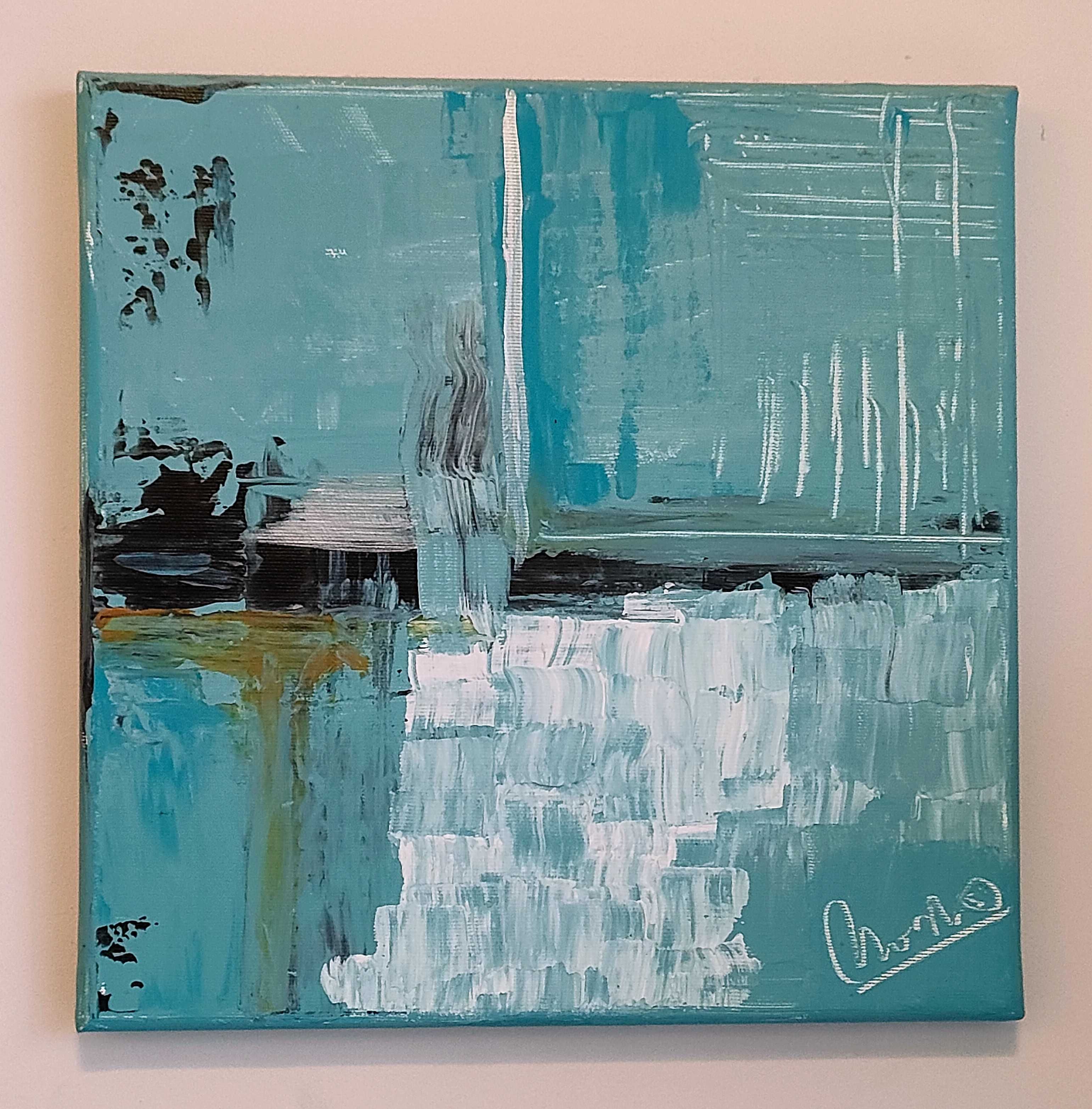 Dwa obrazy akrylowe ręcznie malowanych  30x30cm
