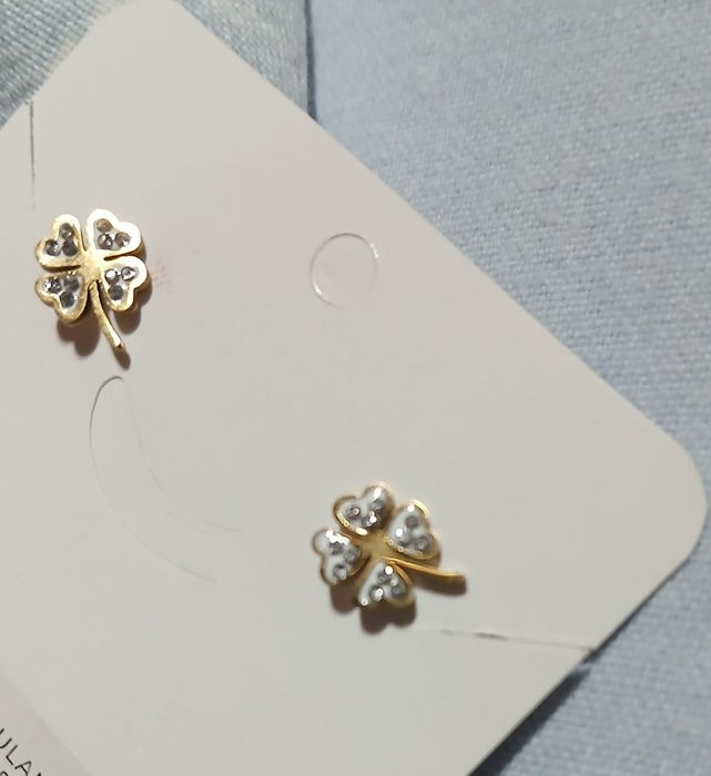 Brincos em forma de trevo de 4 folhas em aço