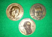 Medalhas em bronze de AQUILINO RIBEIRO - CAMILO - GUERRA JUNQUEIRO
