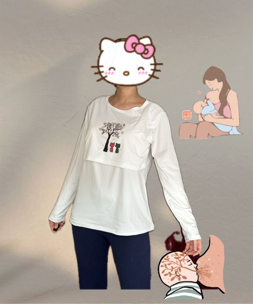Stylowa koszulka oversize dla kobiet karmiących i kobiet w ciąży