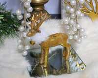 Piękny jeleń futerko dzwoneczek dekoracja parapet stroik wyprzedaż