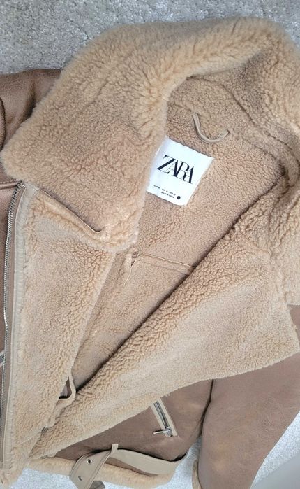 Beżowy Kożuszek Zara r.L