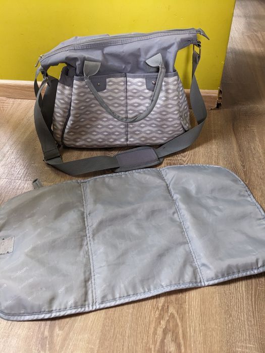 Torba sportowa do wózka przewijak Babyono szara na ramię