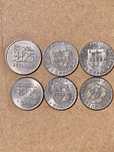 6 Moedas 25 escudos de 1977, 1978, 1982 e 1986