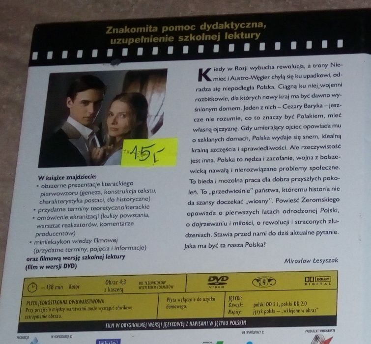 Przedwiośnie - książka z omówieniem lektury + film DVD