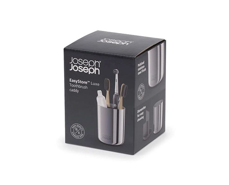 Organizer na szczoteczki EasyStore Luxe stalowy / Joseph Joseph