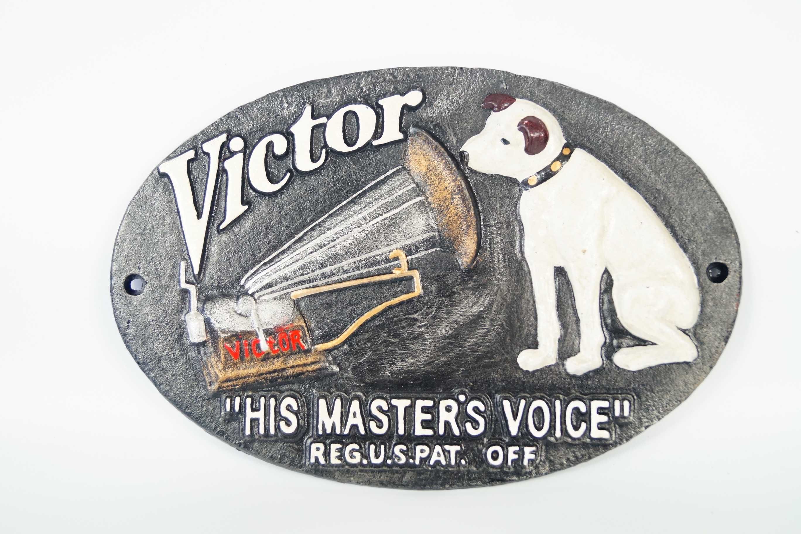 ŻELIWNY SZYLD - his masters voice PIE GRAMOFON
