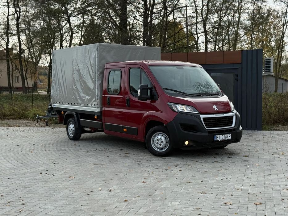 Peugeot Boxer 2.2 HDI / 123.900KM 2020R / Doka Brygadówka Podwójna Kabina 7-osobowa / Bezwypadkowa  Bez Wkładu / Zarejestrowana w PL