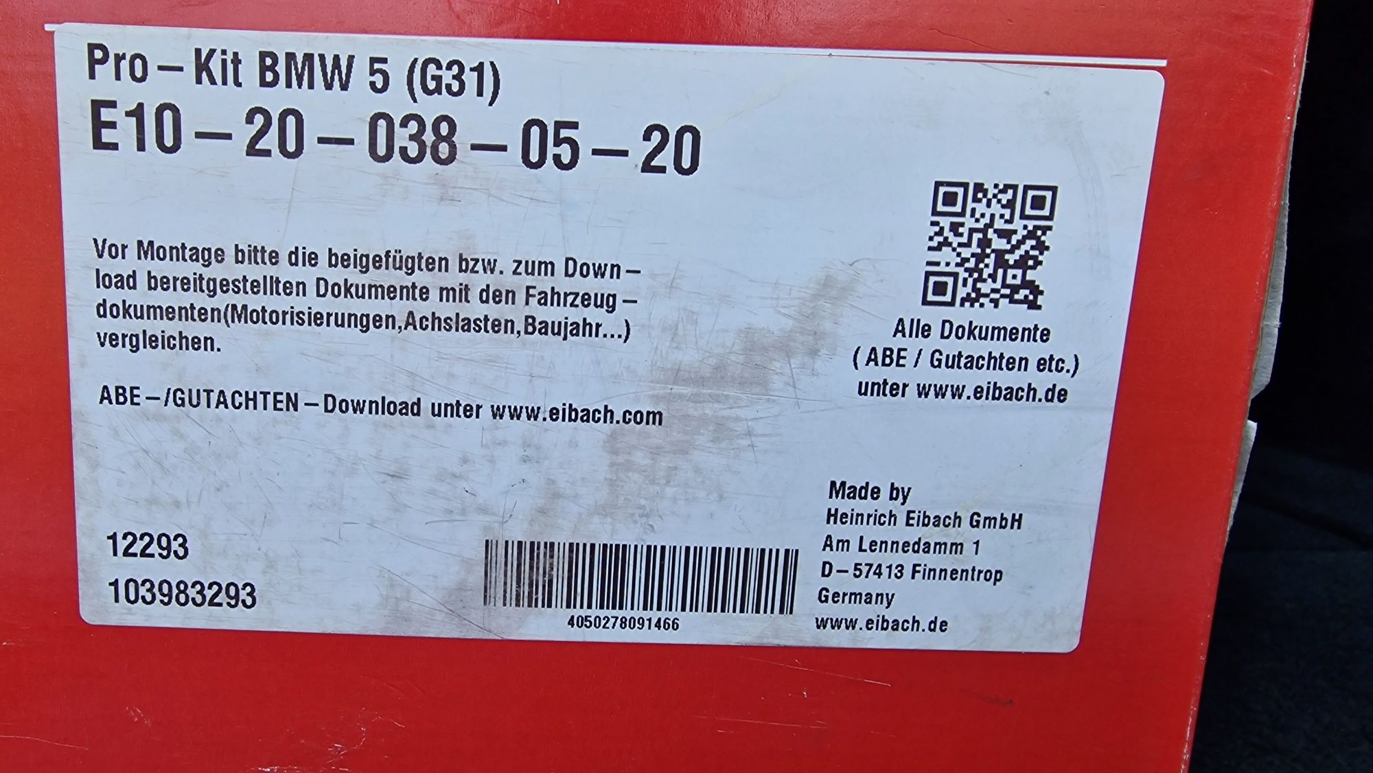 Eibach sprężyny obniżające zestaw do bmw g31