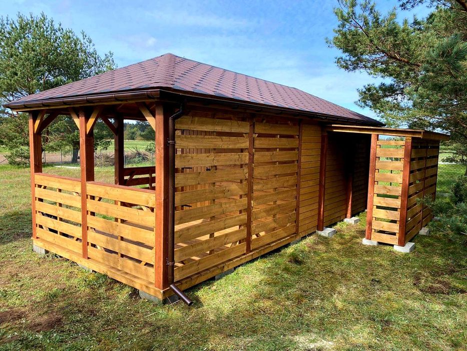 Altana ogrodowa z domkiem narzędziowym Afrodyta 3m x 6m - PRODUCENT