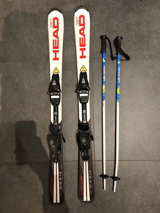 Narty Head 117 cm, kijki gratis