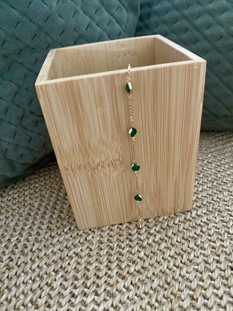 Pulseira Vintage Dourada e verde