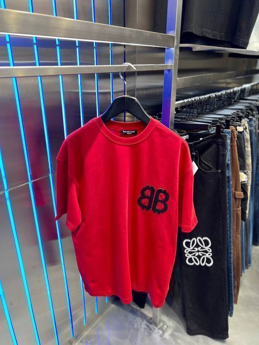Футболка мужская BALENCIAGA BITCOIN краснся оригинал оверсайз