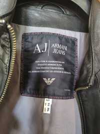 kurtka męska Armani jeans skóra czarna 56 XXL jak nówka sztuka
