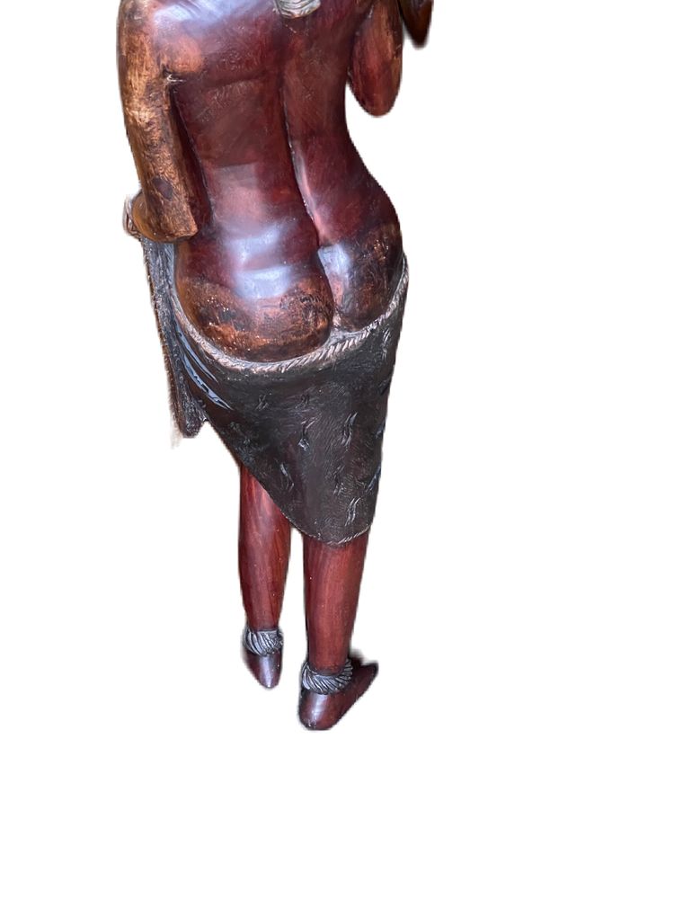 Par de grandes esculturas em madeira ebano africanas