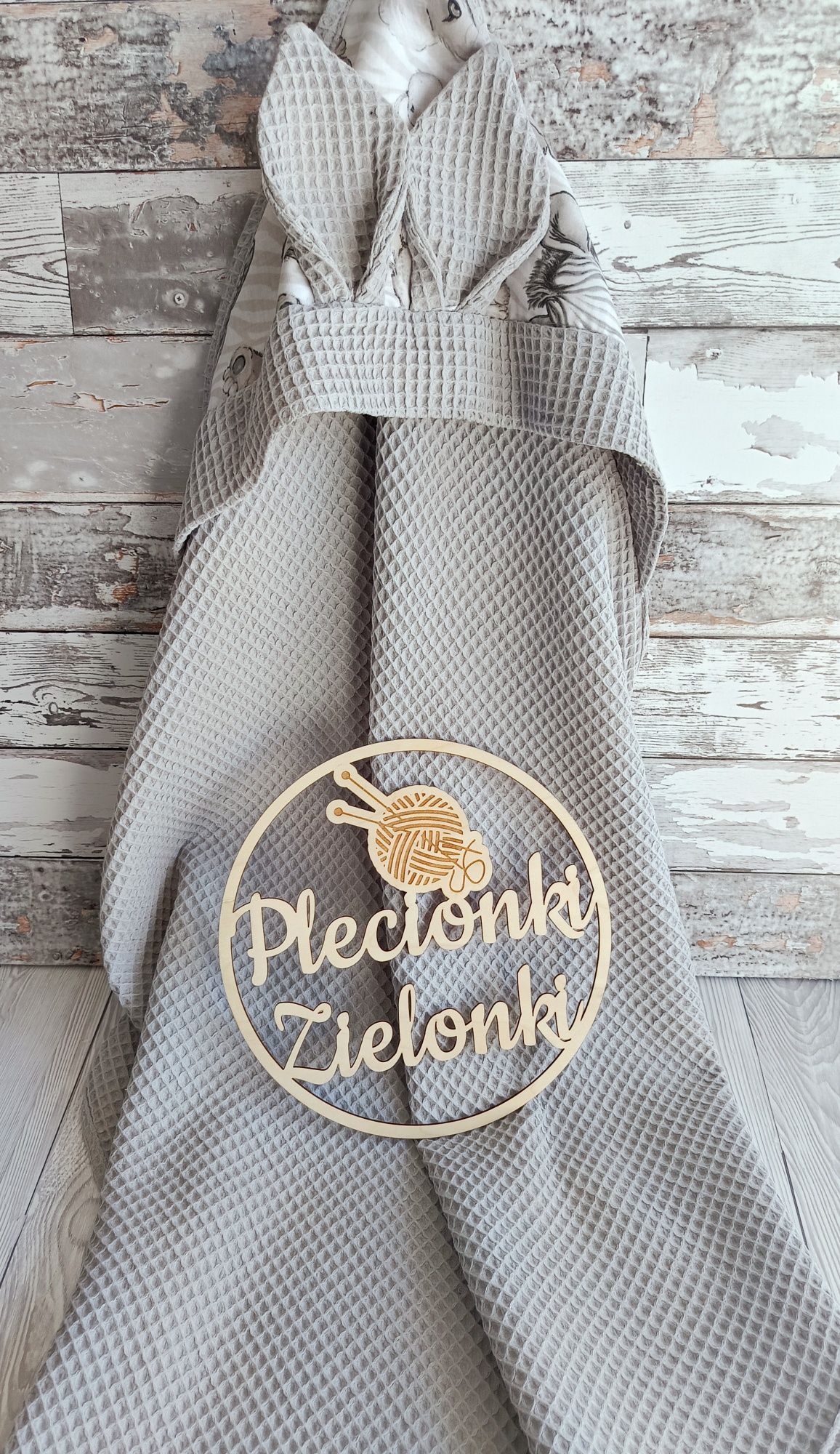 Bawełniany ręcznik kąpielowy z kapturem i uszami