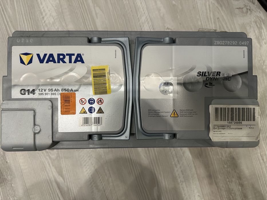 Автомобільний акумулятор VARTA Silver Dynamic AGM 95Ah 850А R+