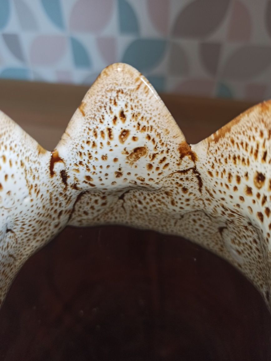 Stary ceramiczny wazon vintage PRL kwiat tulipan cebula bulwa kwiatek