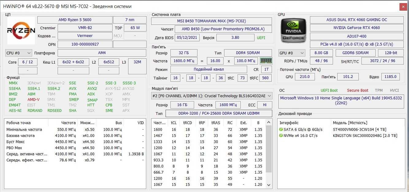 Ігровий комплект RYZEN 5 5600  MSI B450 TOMAHAWK MAX+ 32GB DDR4+ Башня