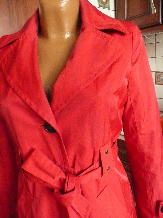 DKNY czerwony płaszcz DONNA KARAN 36 38 płaszczyk