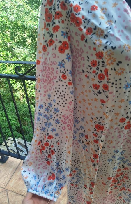 Długa sukienka maxi w kwiaty na lato na plażę marka Asos rozmiar L 40