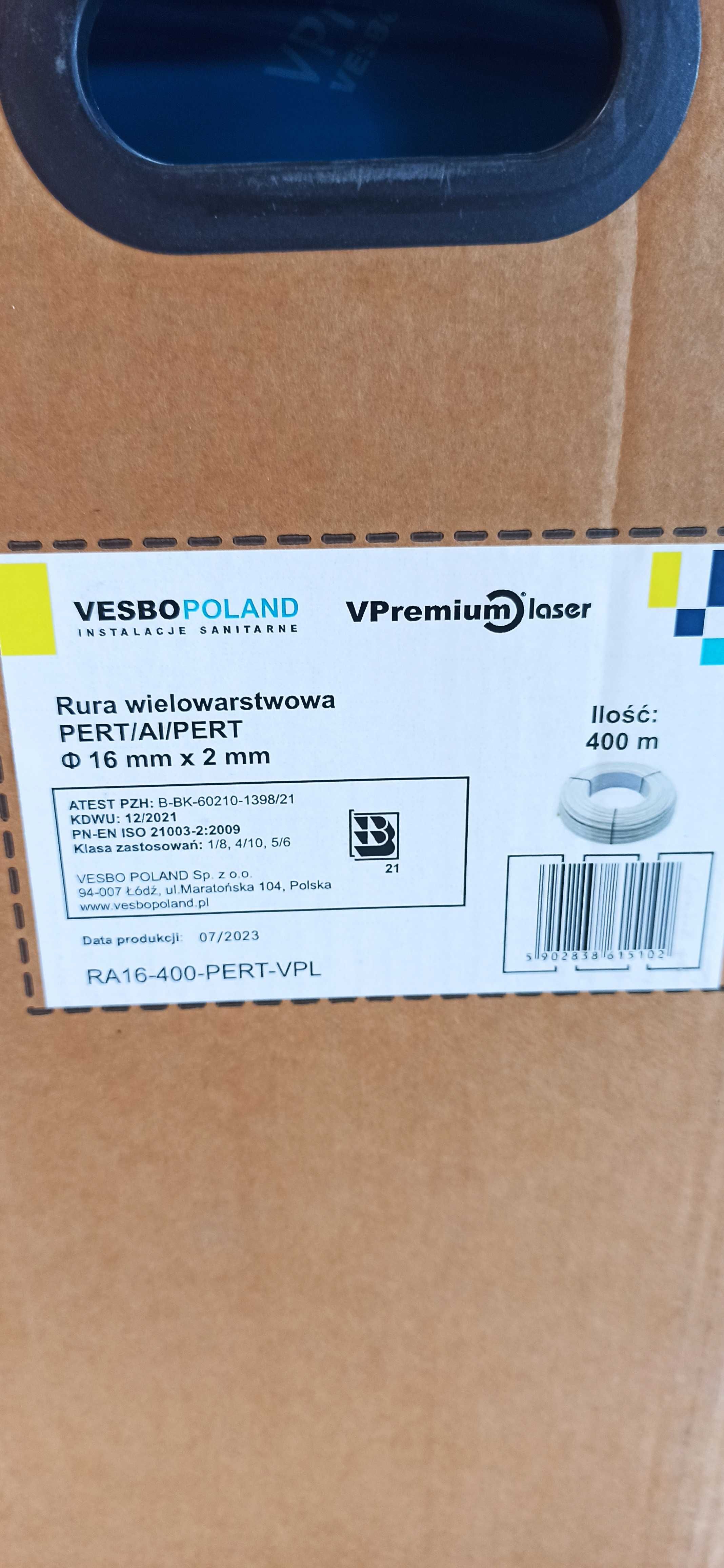VESBO Rura VPremium PERT/AL/PERT 16x2mm 400m PEX