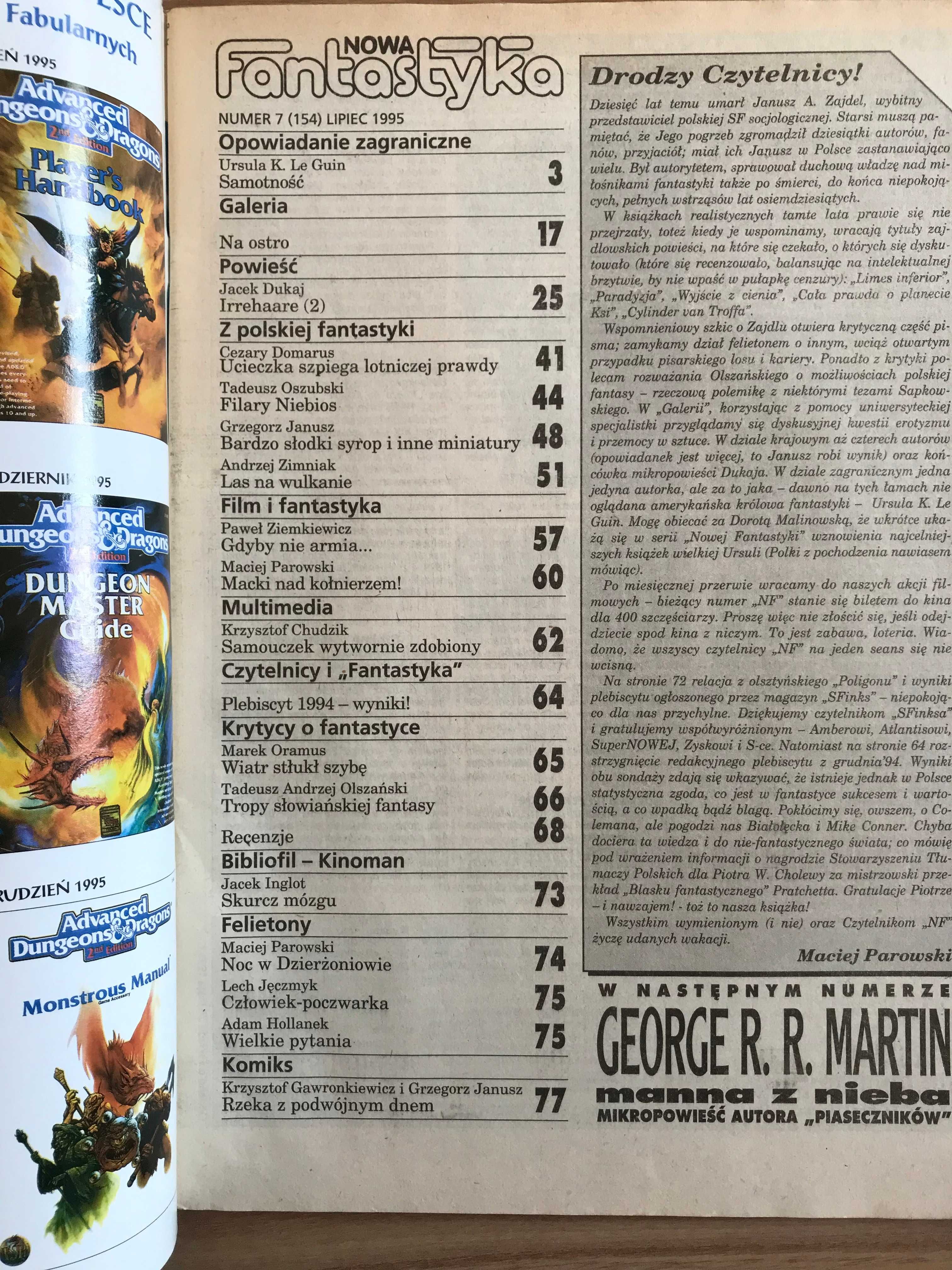 Nowa Fantastyka 7 / 1995 Ursula Le Guin Jacek Dukaj Słowiańska Fantasy