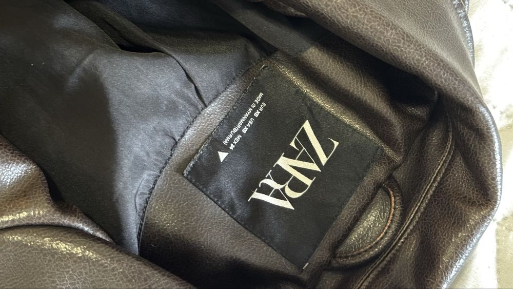 Куртка косуха шкірянка довга Zara