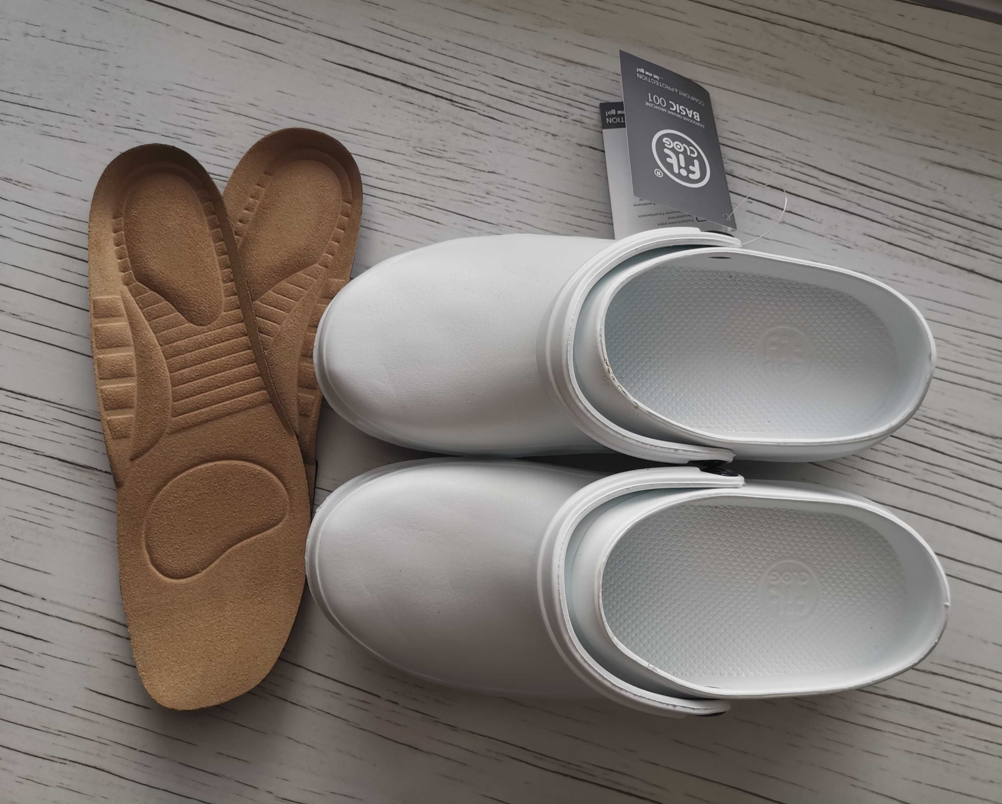 Fitclog klapki białe 43